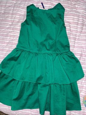 J. Crew Emerald Green Tiered Sleeveless Dress